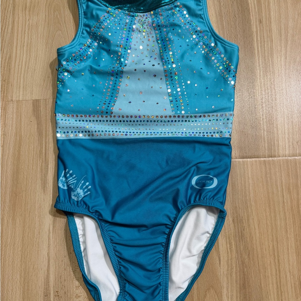 Girls' Teal Crystal-Embellished One-Piece Swim - Kids